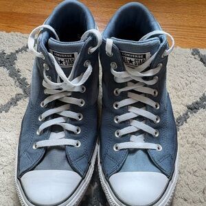 Converse High Top Sneakers in Slate Blue and White